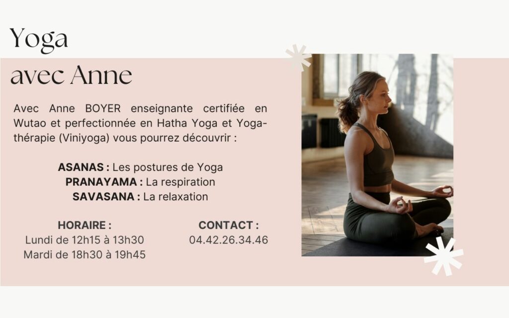 Cours de Yoga pour adultes avec Anne Boyer
